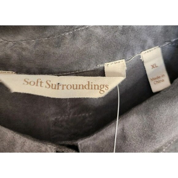 Soft Surroundings Camilla Jumpsuit Gray Pigment Dyed Wide Leg Pockets Sz XL NWT - Picture 3 of 7